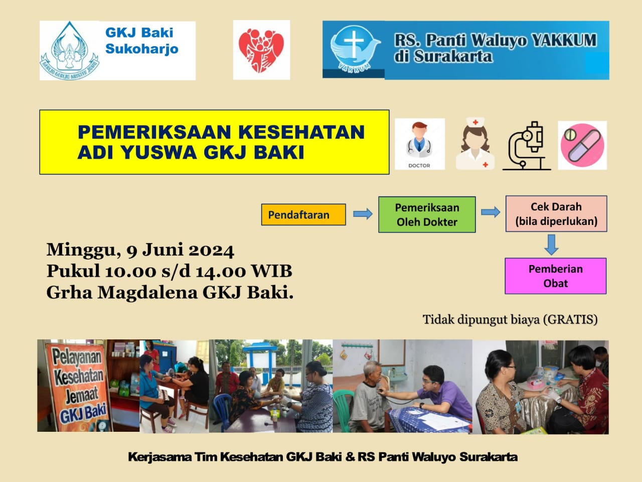 Pelayanan Tim Kesehatan GKJ Baki dengan RS Panti Waluyo YAKKUM Surakarta, gereja kristen jawa, gkj, gkj baki, gereja kristen jawa baki, baki, sukoharjo, gkj klasis sukoharjo, klasis sukoharjo, klasis, sinode gkj, sinode 